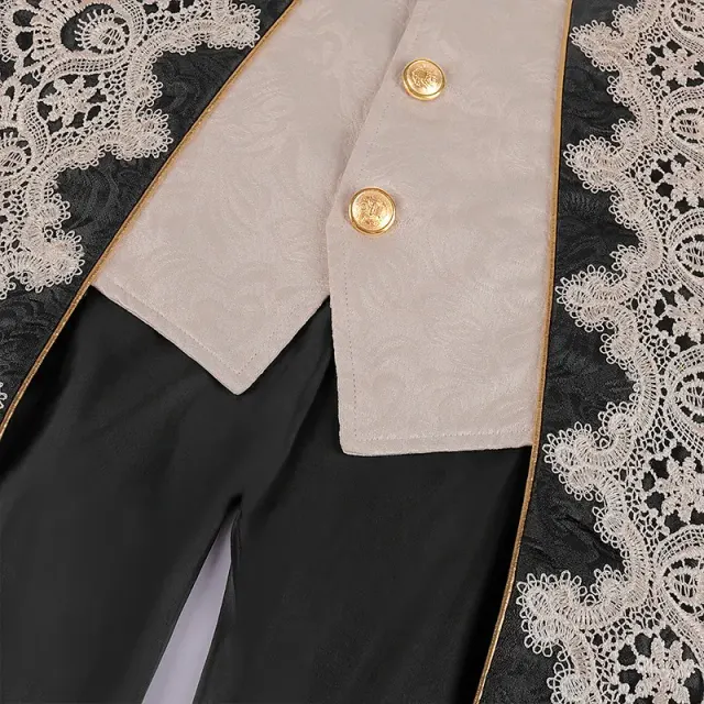 Queue-de-pie en dentelle pour homme, costume de scène gothique victorien détail 4