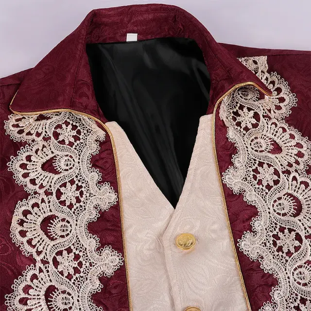 Queue-de-pie en dentelle pour homme, costume de scène gothique victorien détail 8