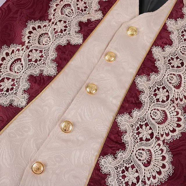 Queue-de-pie en dentelle pour homme, costume de scène gothique victorien détail 9