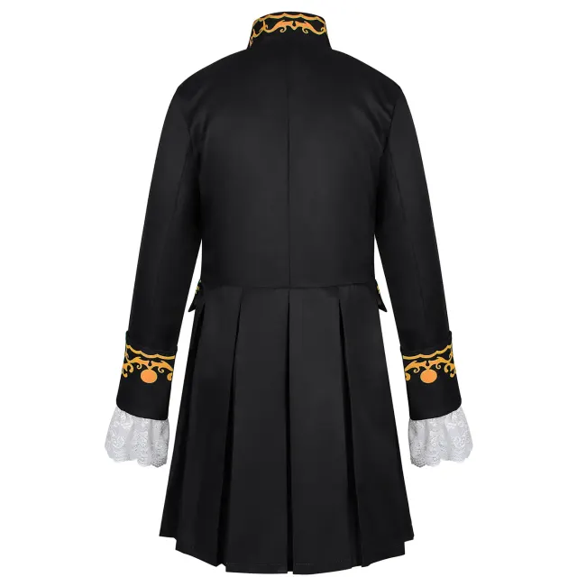 Men's Medieval Court Print Prince Coat for Halloween Cosplay detail 2