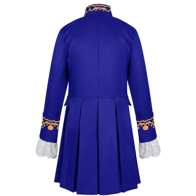 Men's Medieval Court Print Prince Coat for Halloween Cosplay detail 16
