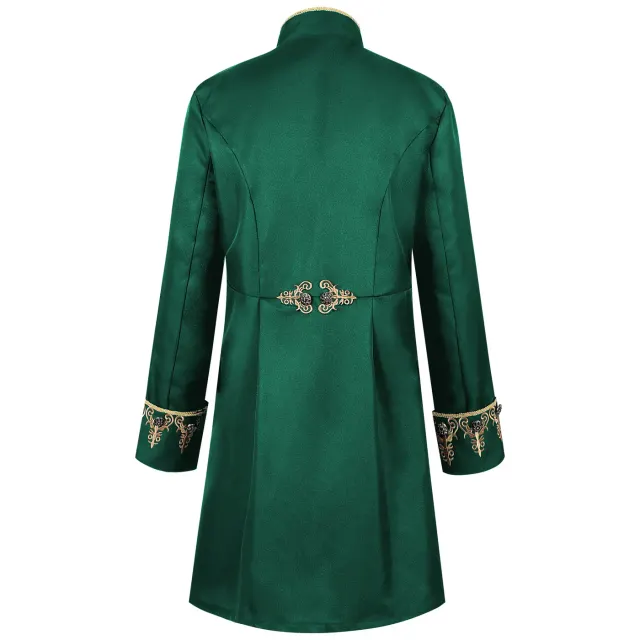 Herren-Hofjacke im Mittelalter-Stil mit Stickerei für Cosplay und Bühne Detail 6