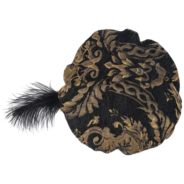 Men's Medieval Feather Top Hat for Cosplay and Court Costumes detail 3