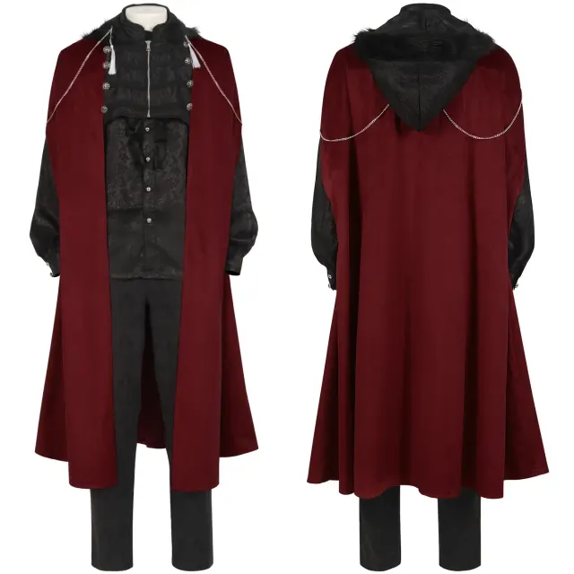 detalle de Conjunto de cosplay de levita, camisa y pantalón de estilo medieval para hombre 2