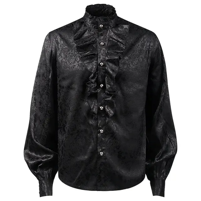 detalle de Conjunto de cosplay de levita, camisa y pantalón de estilo medieval para hombre 7