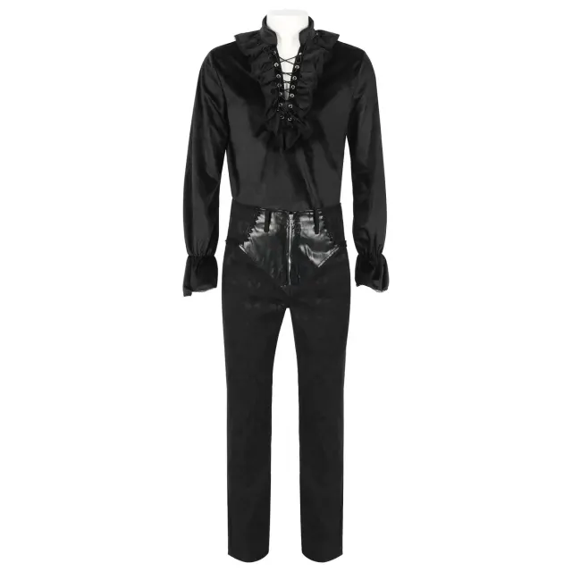 detalle de Conjunto de cosplay de levita, camisa y pantalón de estilo medieval para hombre 22