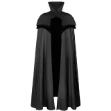 Capa de cuello alto con botones de presilla - Negro