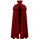 Capa de cuello alto con botones de presilla - Rojo