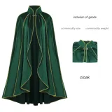 Gold-Trimmed Cape - Green