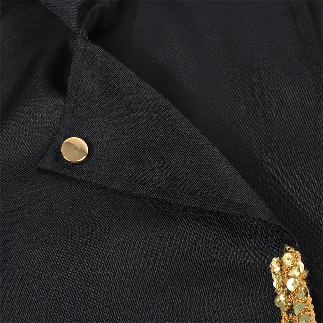detalle de Frac medieval con ribete dorado para cosplay de Halloween para hombre 5