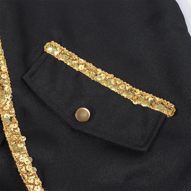 detalle de Frac medieval con ribete dorado para cosplay de Halloween para hombre 8