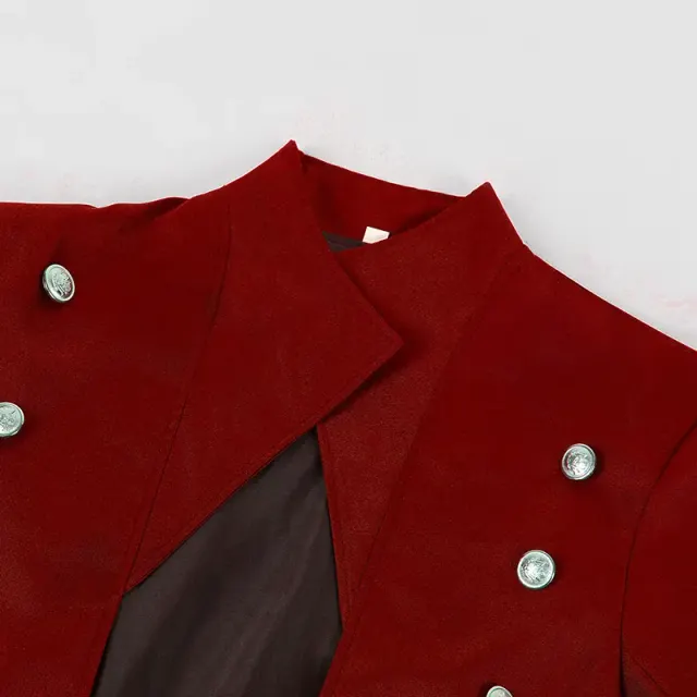 Langer mittelalterlicher Gothic-Trenchcoat für Herren für Halloween-Cosplay Detail 16