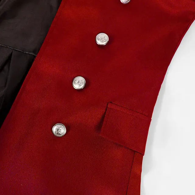 Langer mittelalterlicher Gothic-Trenchcoat für Herren für Halloween-Cosplay Detail 17