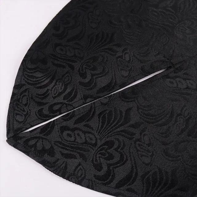 Mittelalterliches Gothic-Kostüm mit Jacquard-Frackweste für Herren Detail 11