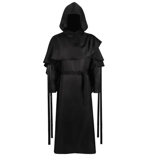 detalle de Disfraz de Halloween de túnica cosplay de la Parca medieval para hombre 1