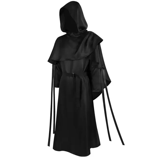 detalle de Disfraz de Halloween de túnica cosplay de la Parca medieval para hombre 2