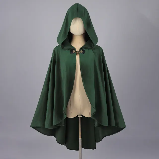 Men's Medieval Hooded Gothic Cloak for Cosplay and Halloween detail 1