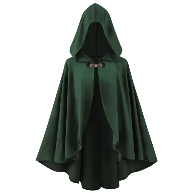 Men's Medieval Hooded Gothic Cloak for Cosplay and Halloween detail 2