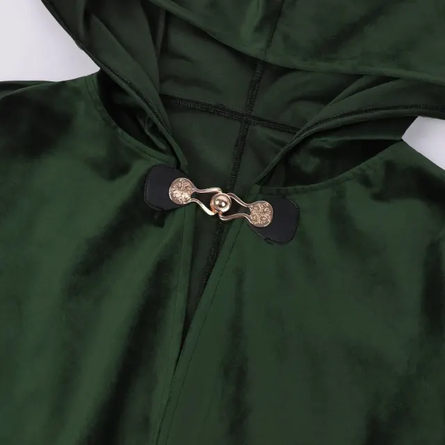 Men's Medieval Hooded Gothic Cloak for Cosplay and Halloween detail 5