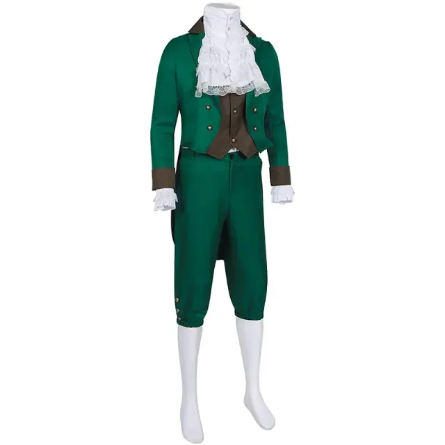 detalle de Conjunto de disfraz cosplay para hombre con frac irlandés medieval y sombrero 2