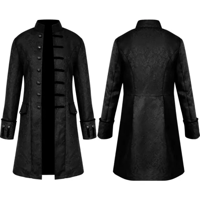 Men's Medieval Jacquard Cosplay Costume Set with Shirt & Pants detail 1