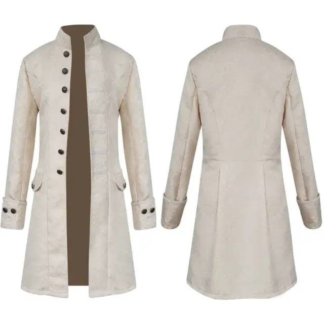 Men's Medieval Jacquard Cosplay Costume Set with Shirt & Pants detail 2
