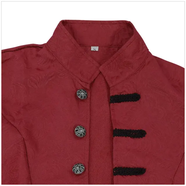 Men's Medieval Jacquard Cosplay Costume Set with Shirt & Pants detail 13