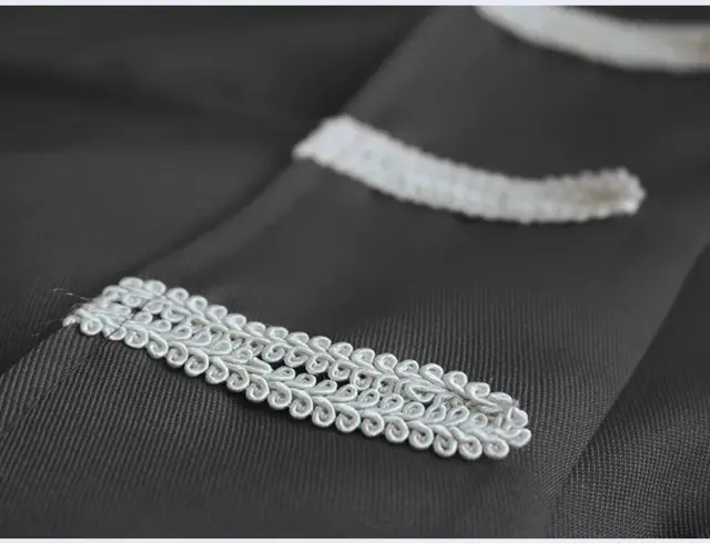 Men's Medieval Jacquard Stand-Collar Long Coat for Cosplay detail 24