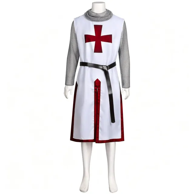 男士中世纪骑士带帽锁子甲 Cosplay 服装 详情 12