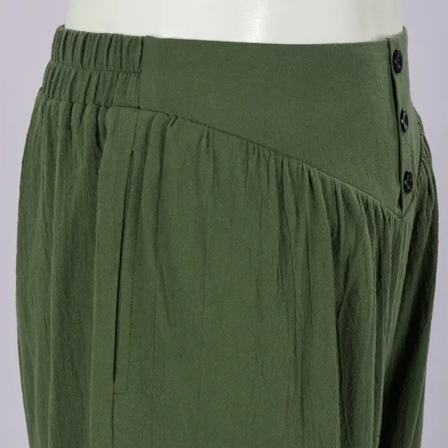 detalle de Pantalones de cosplay de pirata medieval con cordones para hombre 17