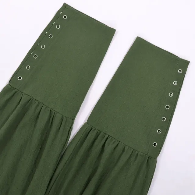 detalle de Pantalones de cosplay de pirata medieval con cordones para hombre 21