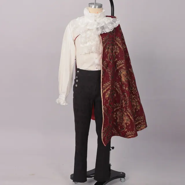 男士中世纪文艺复兴国王宫廷披风衬衫 Cosplay 套装 详情 2