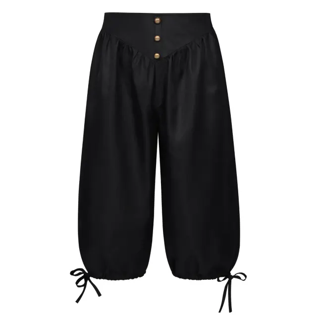 detalle de Pantalones de disfraz de pirata con cordones medievales y renacentistas para hombre 2