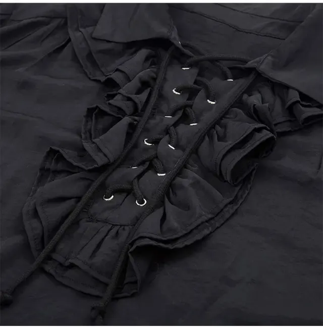 男士中世纪荷叶边海盗衬衫，适合万圣节 Cosplay 详情 3