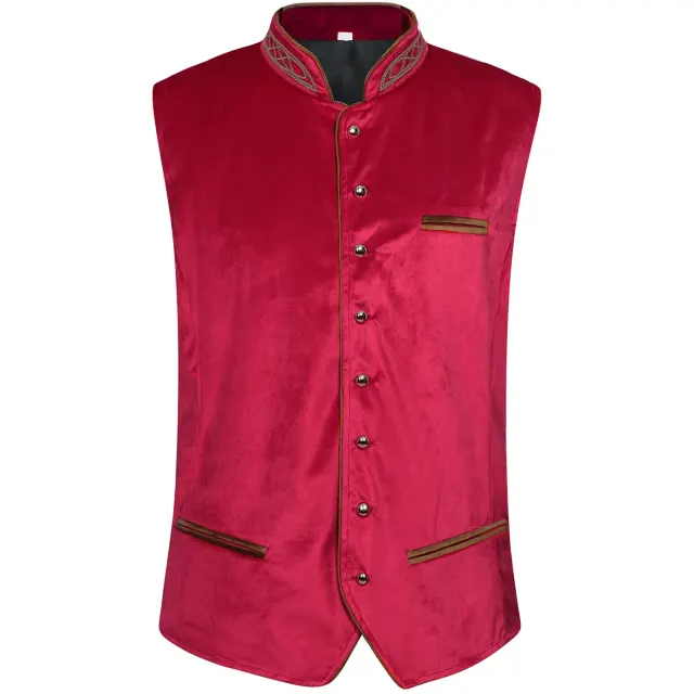 Herren Oktoberfest Bayerische Samtweste Cosplay-Kostüm Detail 10
