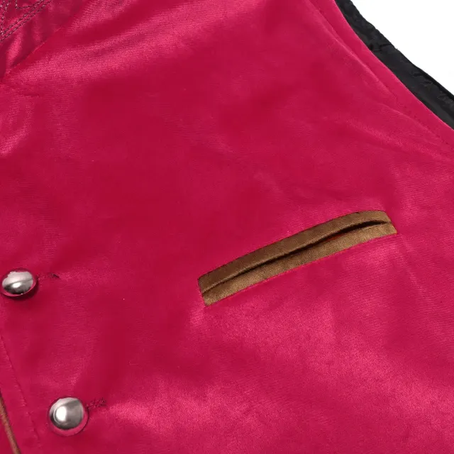 Herren Oktoberfest Bayerische Samtweste Cosplay-Kostüm Detail 14