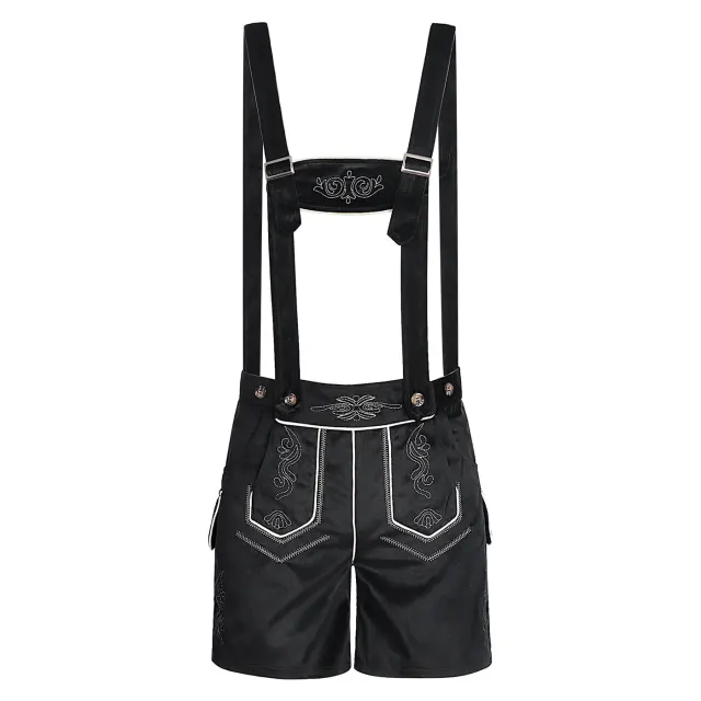 Ensemble costume Oktoberfest bavarois pour homme avec pantalon à bretelles détail 1