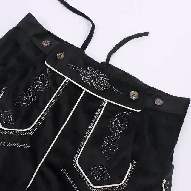Ensemble costume Oktoberfest bavarois pour homme avec pantalon à bretelles détail 5