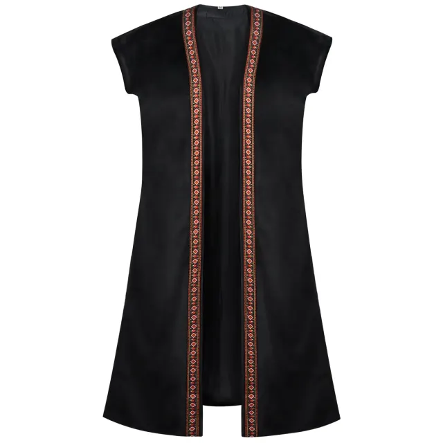 Men's Pirate Embroidered Long Vest Medieval Cosplay Costume detail 2