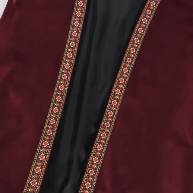 Men's Pirate Embroidered Long Vest Medieval Cosplay Costume detail 13