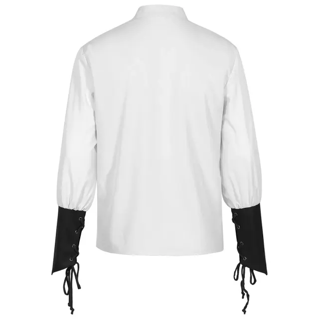 Men's Pirate Shirt and Vest Renaissance Halloween Costume Set detail 15