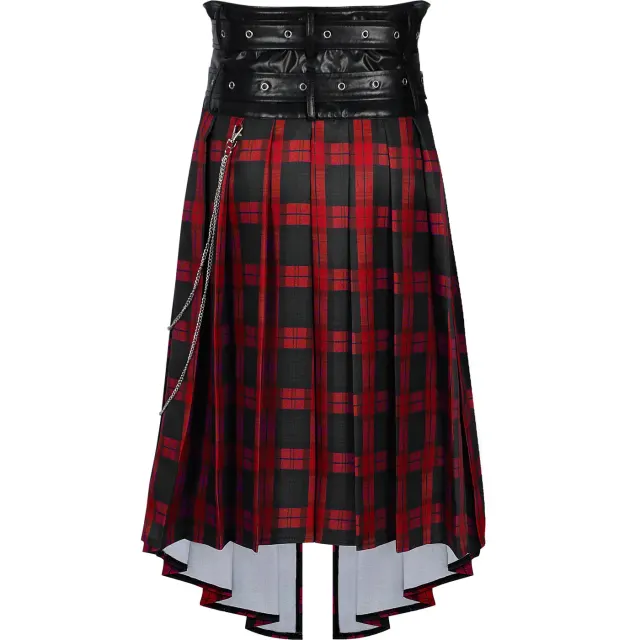 Herren-Faltenrock mit Gothic-Karomuster für Cosplay und Bühne Detail 14