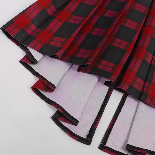 Herren-Faltenrock mit Gothic-Karomuster für Cosplay und Bühne Detail 15