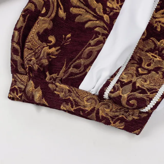 Ensemble médiéval Renaissance pour homme avec gilet à double couche et short bouffant détail 16