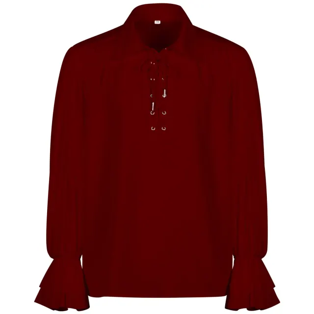 Chemise cosplay à volants pour homme, style Renaissance, victorien et steampunk détail 8