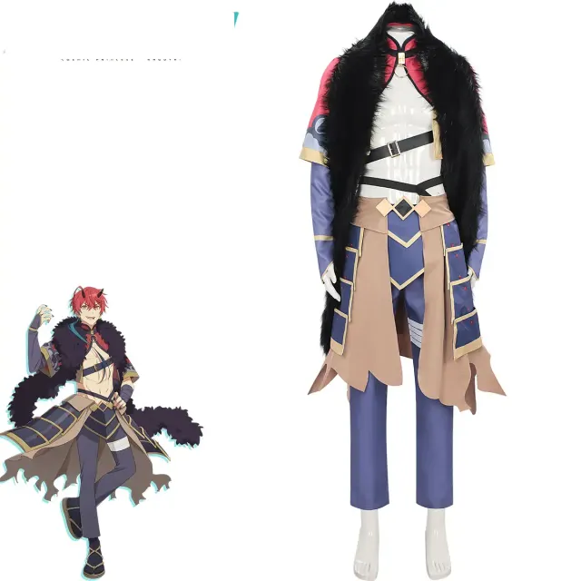 Men's Space-Time Kaguya Emperor Ming cosplay costume with a printed long-sleeve jacket and long pants.