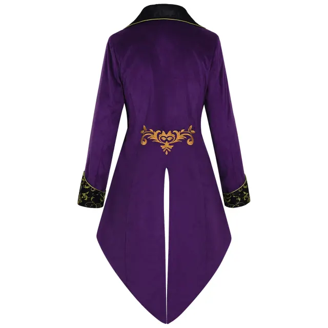 Men's Steampunk Gothic Embroidered Tailcoat Cosplay Jacket detail 9