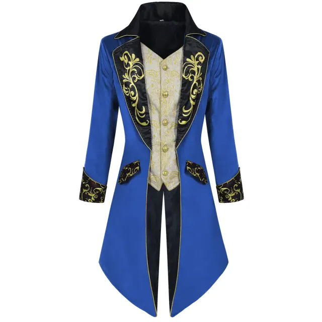 Men's Steampunk Gothic Embroidered Tailcoat Cosplay Jacket detail 15