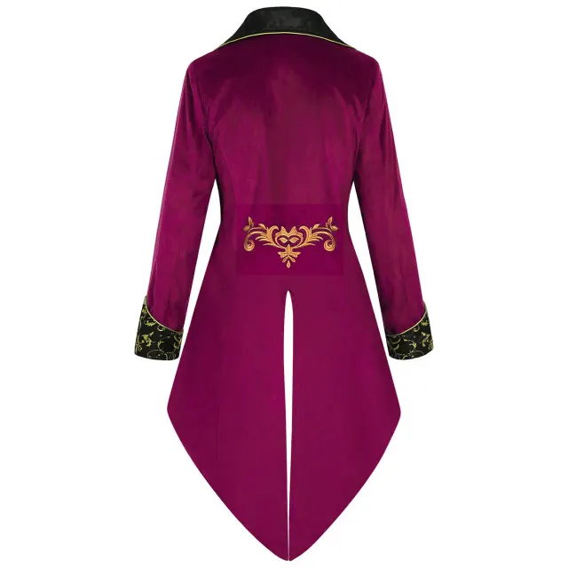 Men's Steampunk Gothic Embroidered Tailcoat Cosplay Jacket detail 22
