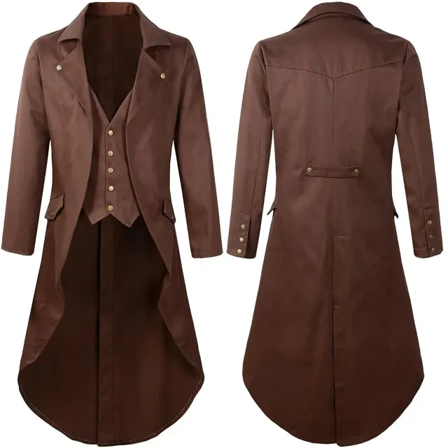 detalle de Disfraz cosplay de frac largo steampunk gótico victoriano para hombre 5
